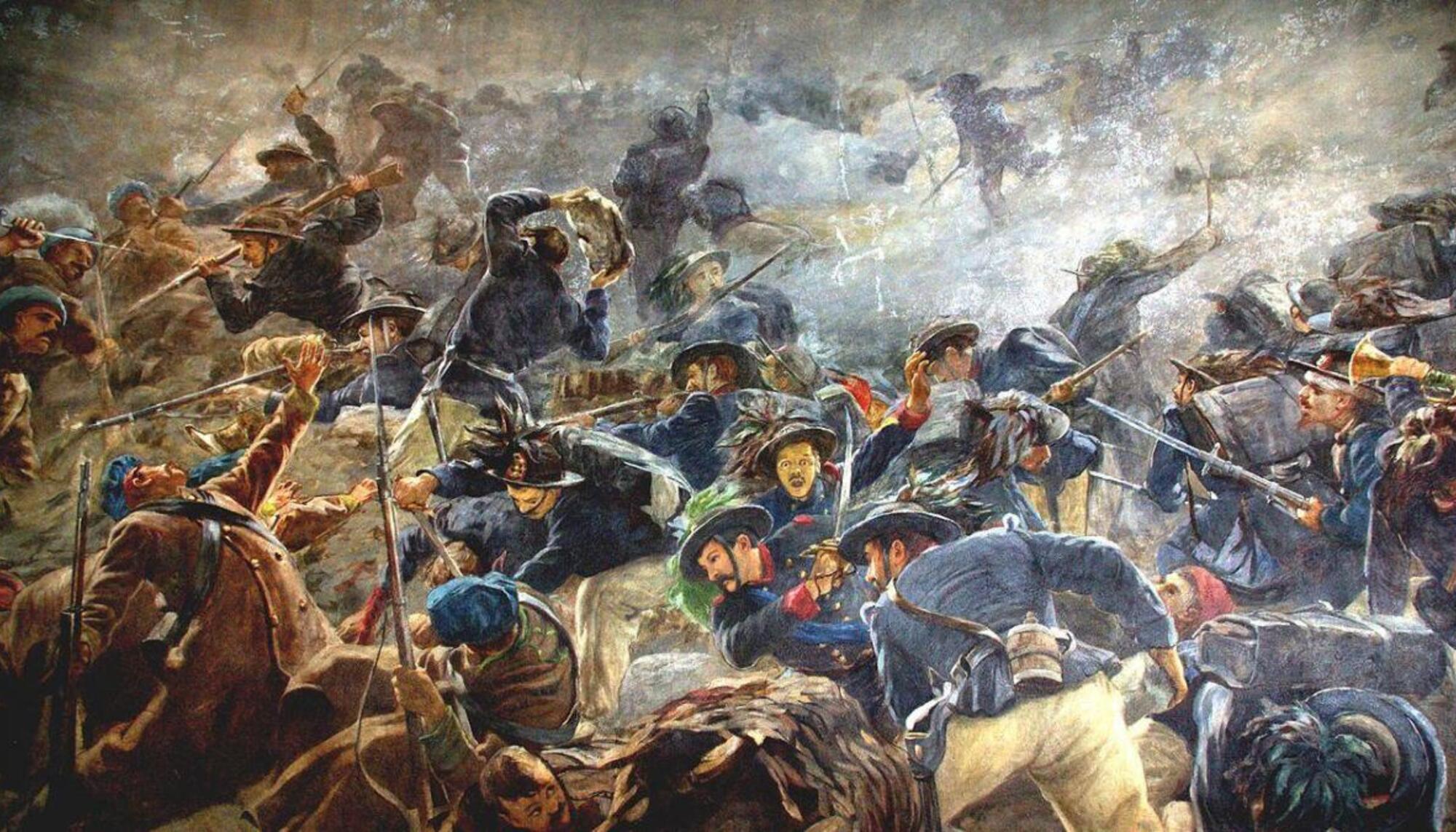 Cuadro de la Guerra de Crimea, que enfrentó al imperio ruso con una alianza del Imperio otomano, Francia, el Reino Unido y el Reino de Cerdeña entre 1853 y 1856.